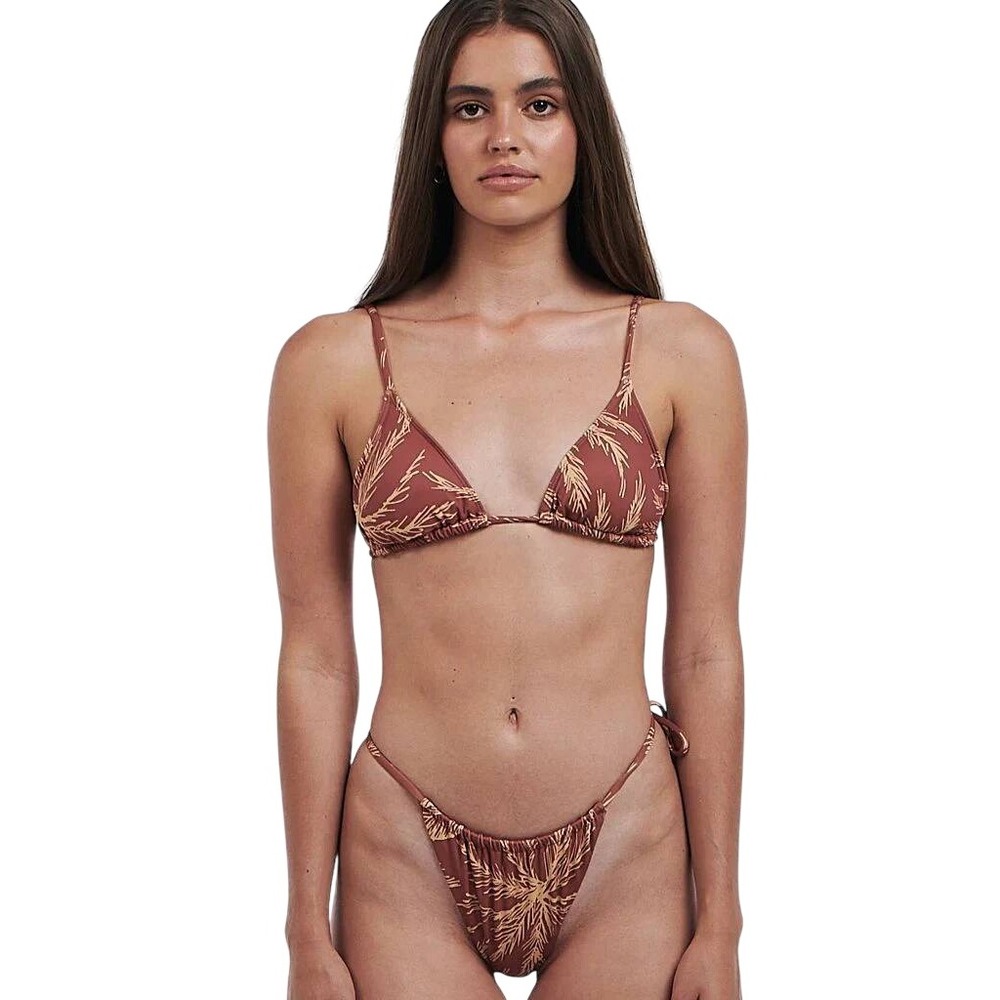 Charlie Holiday Tie Bikini 2 Piece Women S/M Brown NWT Tropical Isle of Palms